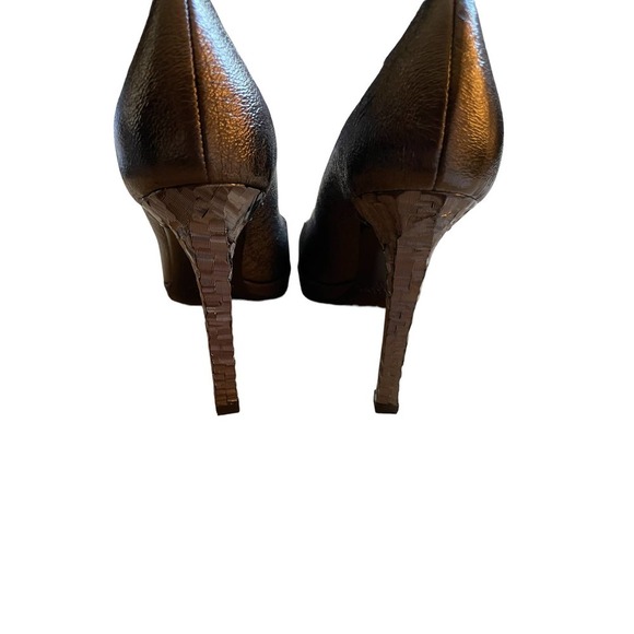 Calvin Klein Womens Leather Almond Toe Pump Heels Size 7US Brown - Picture 4 of 8